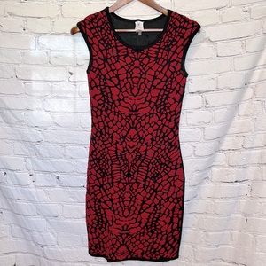 Julia Jordan Red & Black Sleeveless Dress Size Small Excellent Condition